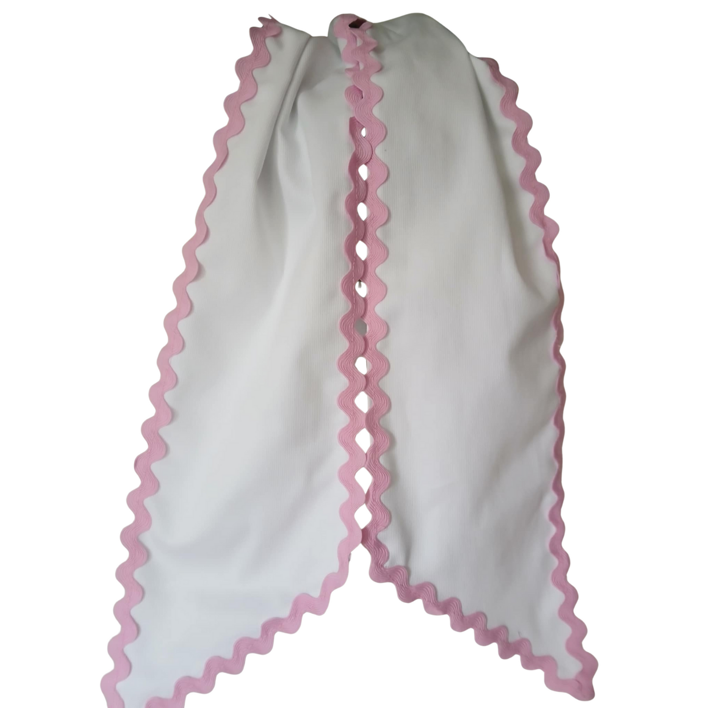 COTTON PIQUE RICK RACK TRIMMED WREATH SASH