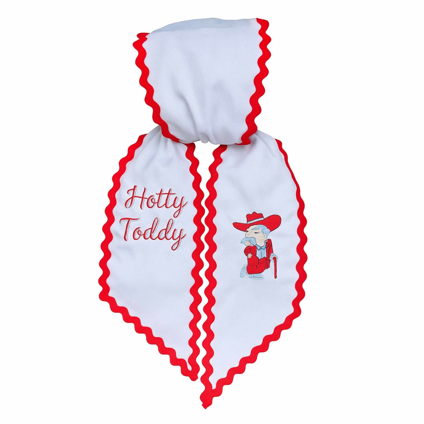COTTON PIQUE RICK RACK TRIMMED WREATH SASH