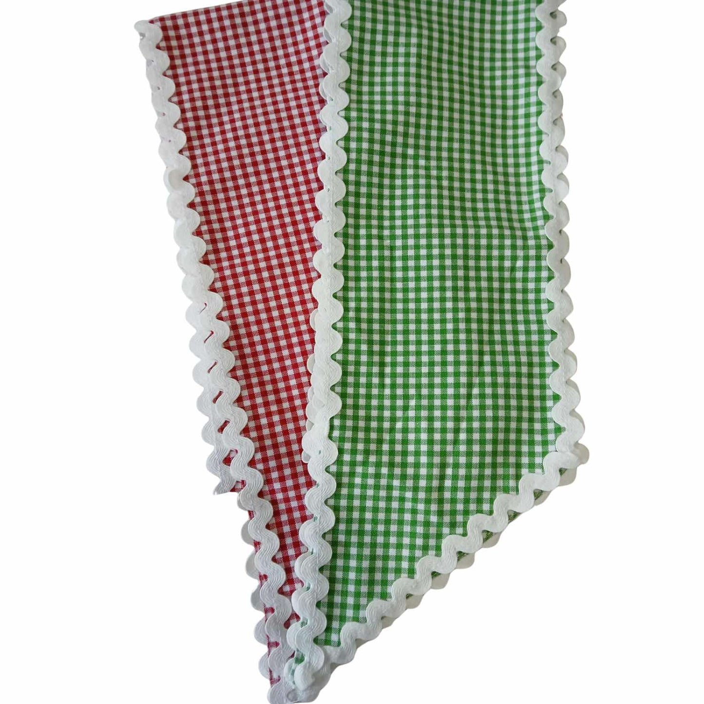 COTTON 1/8 GINGHAM RICK RACK TRIMMED WREATH SASH