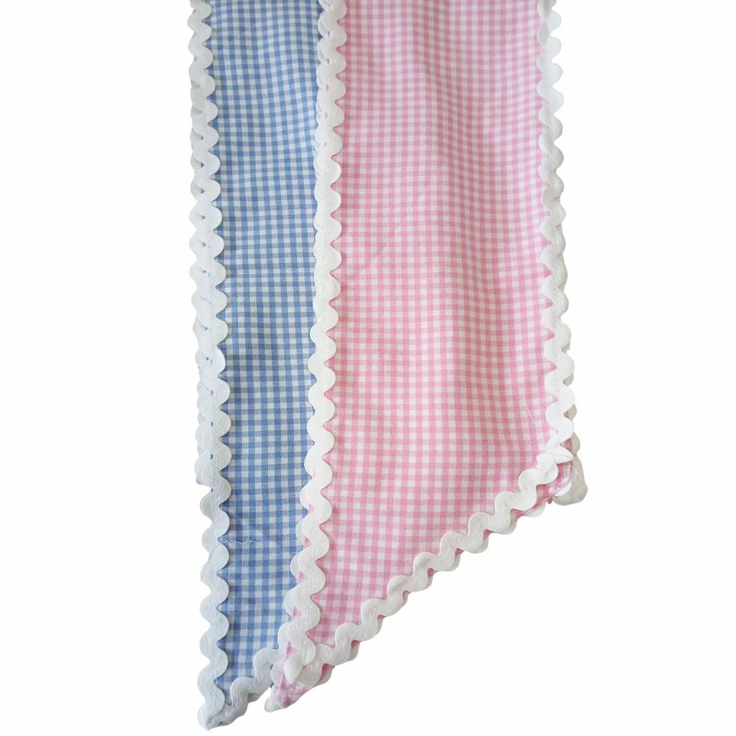 COTTON 1/8 GINGHAM RICK RACK TRIMMED WREATH SASH