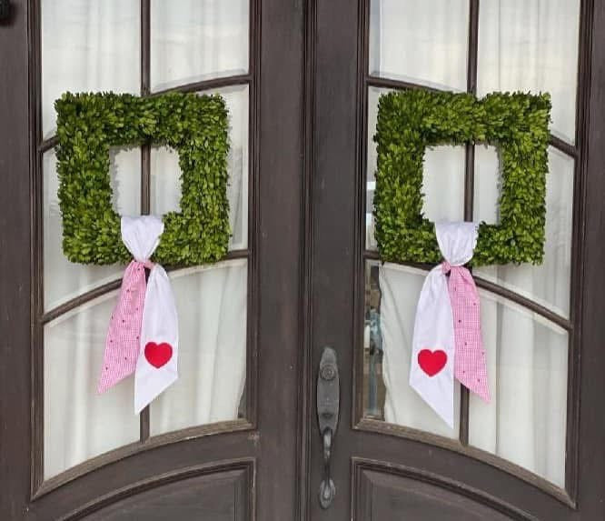 Bi Color Pink Gingham/Tiny Heart Wreath Sash
