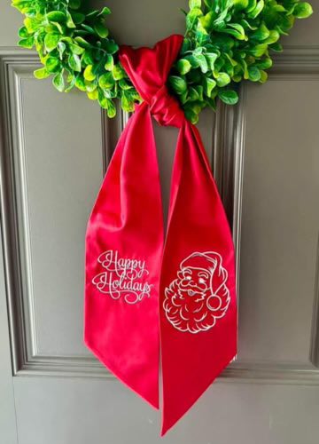 Wreath Sash - Holiday/Christmas Cotton