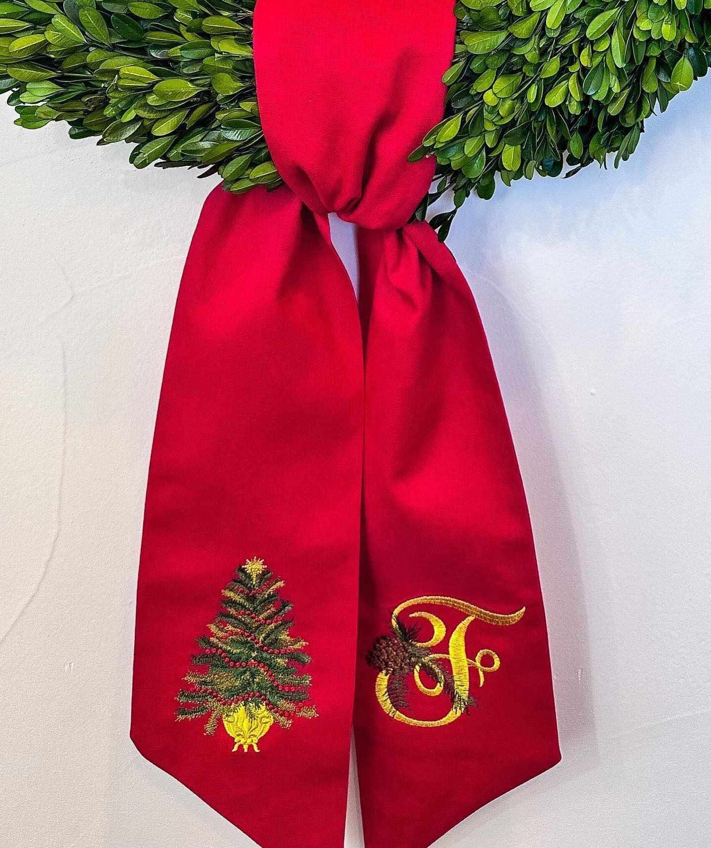 Wreath Sash - Holiday/Christmas Cotton Sateen