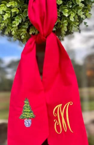 Wreath Sash - Holiday/Christmas Cotton Sateen