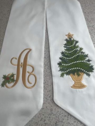 Wreath Sash - Holiday/Christmas Cotton Sateen