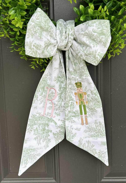 Toile Wreath Sash- Canvas Weight With or Without Trim