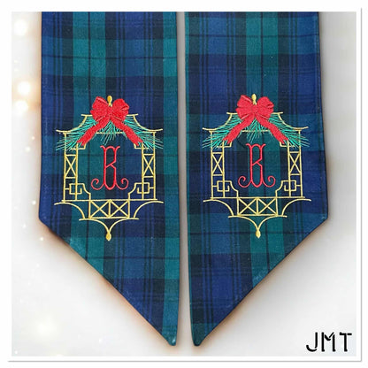Tartan Plaid Wreath Sash