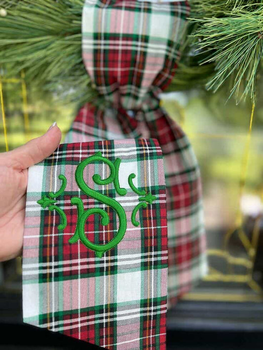 Wreath Sashes - Holiday English Tartan Plaid