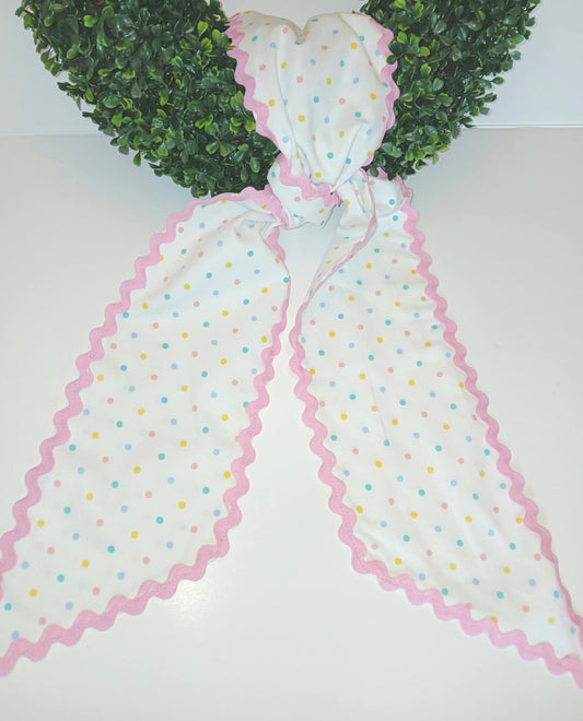 COTTON PIQUE RICK RACK TRIMMED WREATH SASH