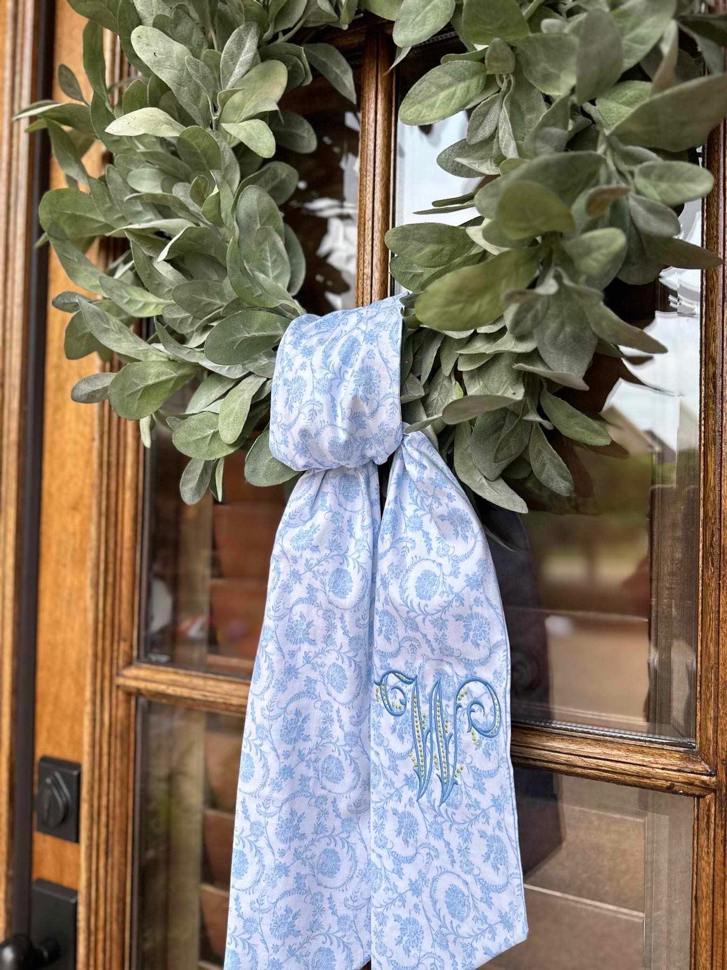 Wreath Sash - Florals and Chinoiserie