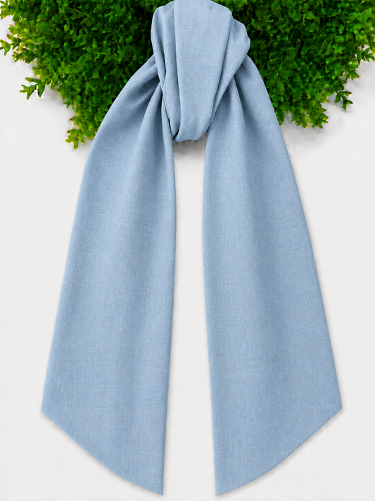 Cotton Chambray Wreath Sash-Mid Chambray Blue