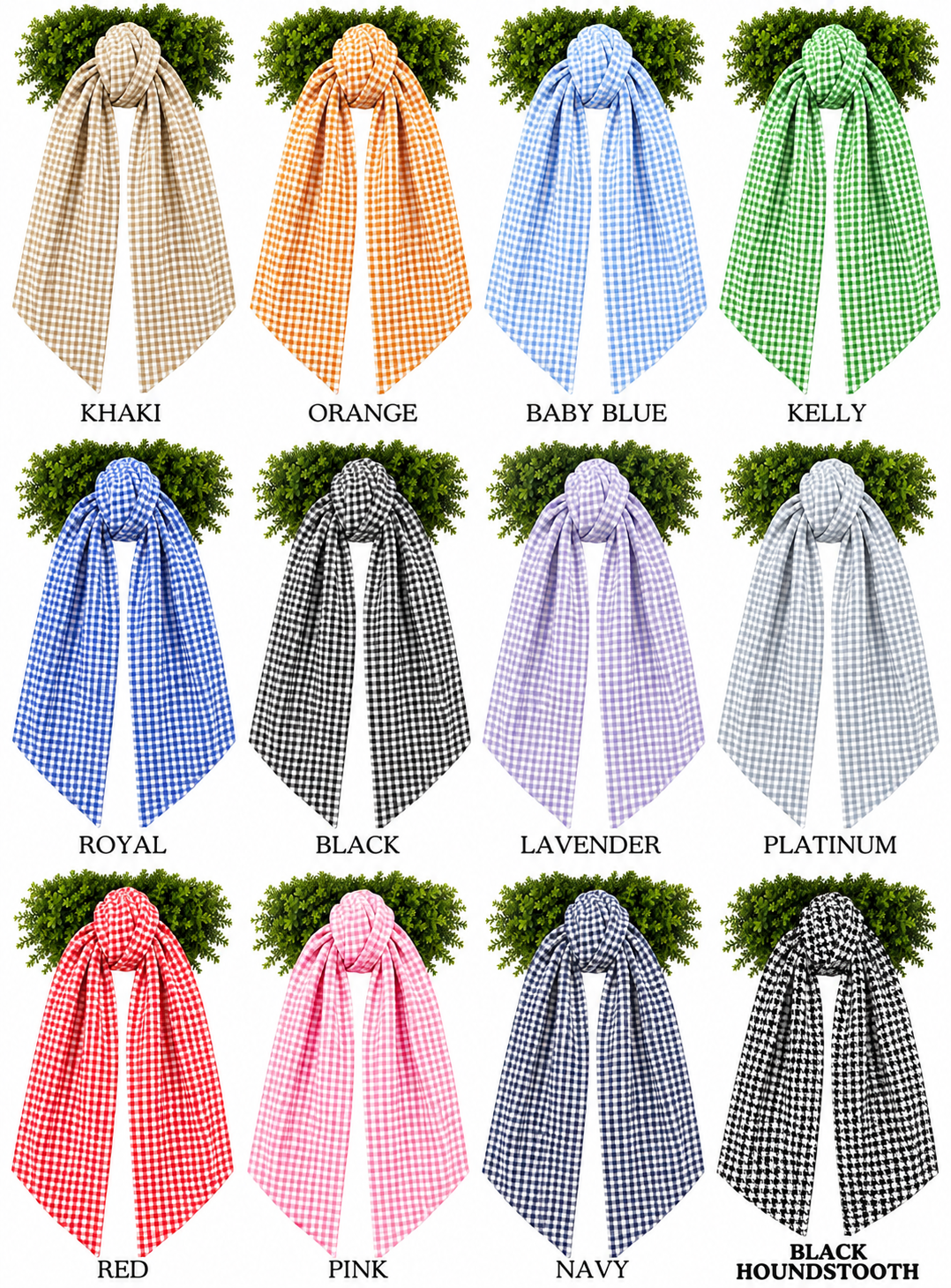 Wreath Sashes - Gingham 1/8 Inch With or Without Trim