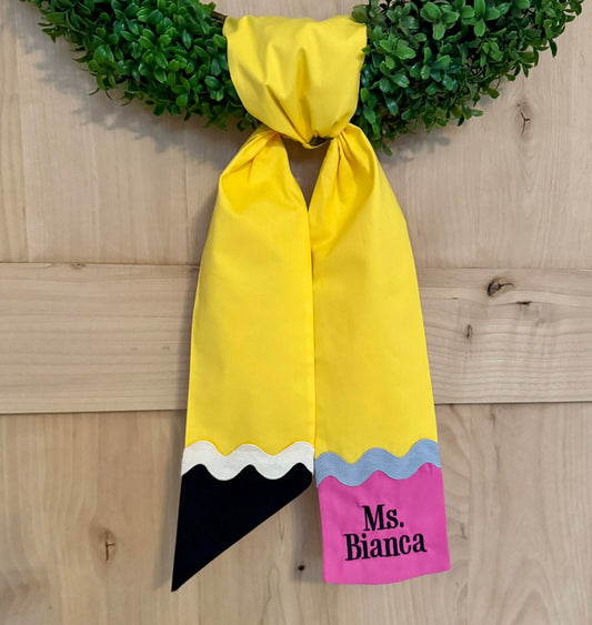 Pencil Wreath Sash