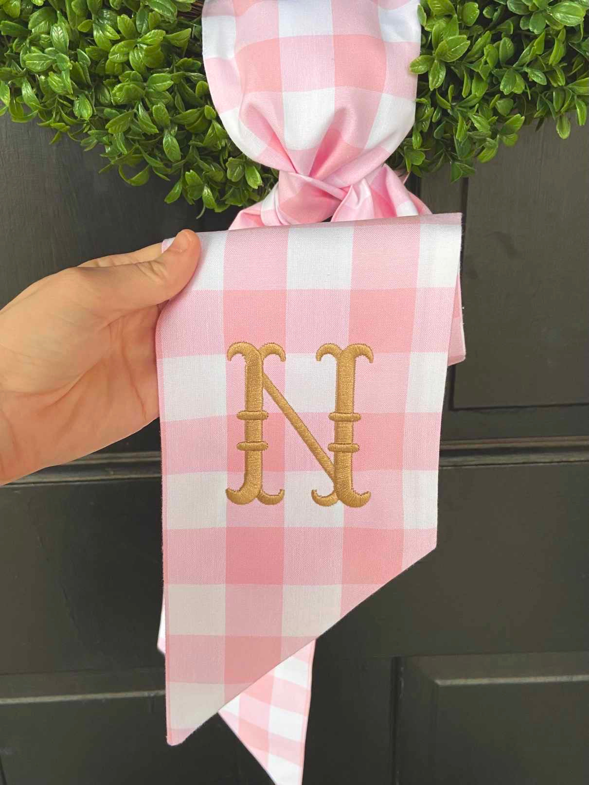 Wreath Sashes - Gingham 1 Inch