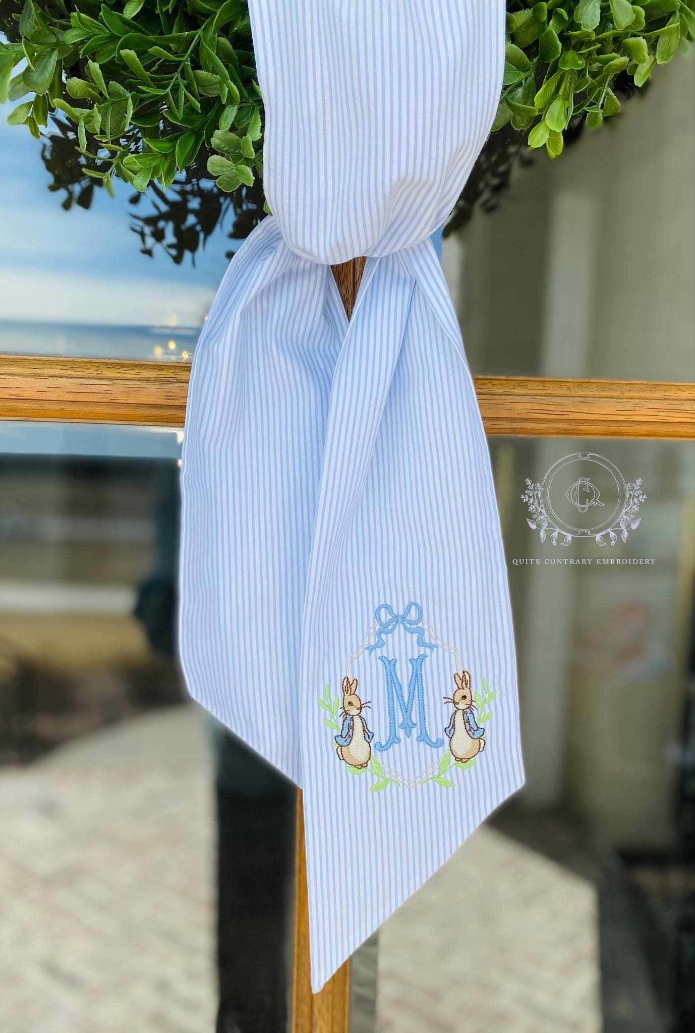 Wreath Sash - Seersucker