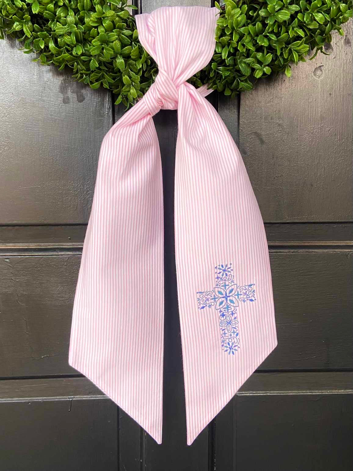 Wreath Sash - Seersucker